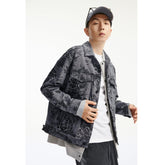 Men's Floral Jacquard Denim Jacket